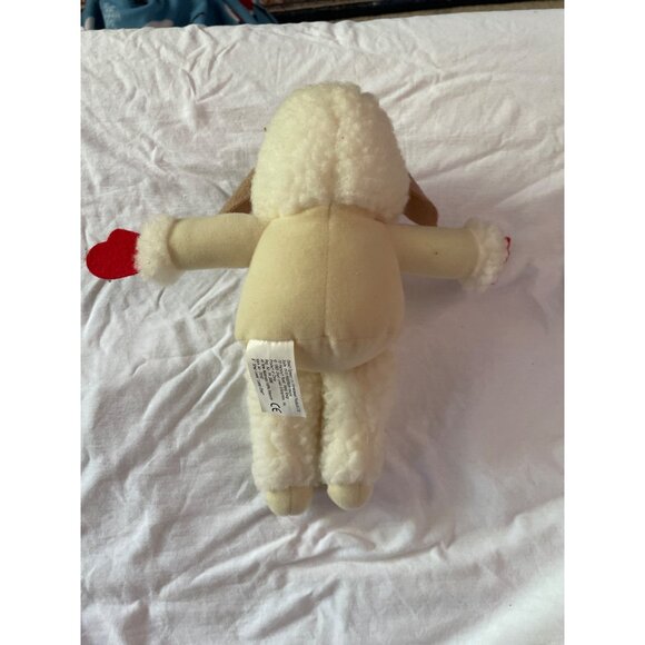 Vintage 1993 Lamb Chop Plush Toy 9" Shari Lewis White Red Buttons Polyester CE - Picture 2 of 9